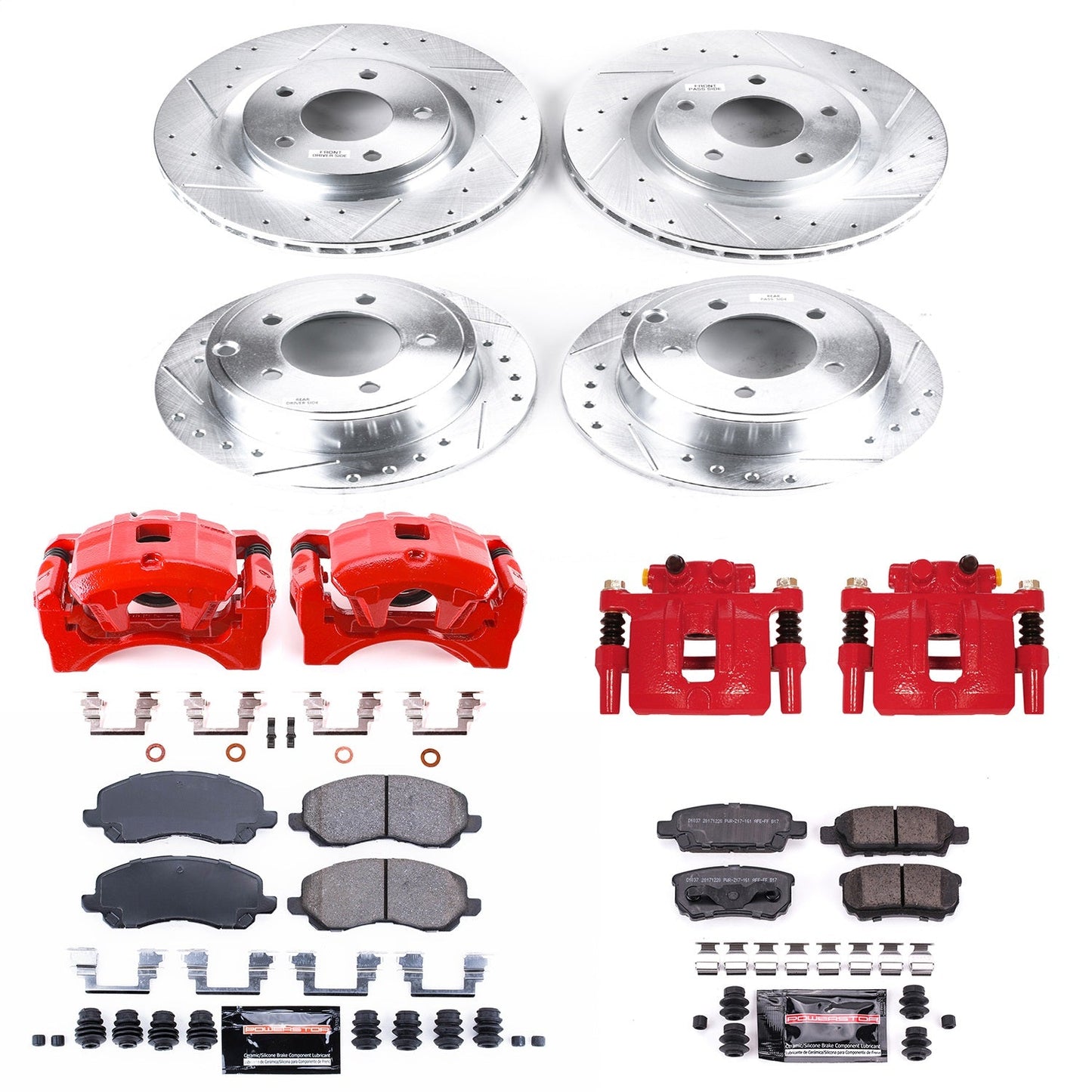PowerStop Front & Rear Z23 Evolution Sport Brake Kit w/ Calipers | Mitsubishi Lancer (2012) (KC2840A)