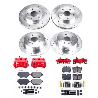 PowerStop Front & Rear Z23 Evolution Kit w/Calipers | Toyota RAV4 (2004–2005) (KC2842)
