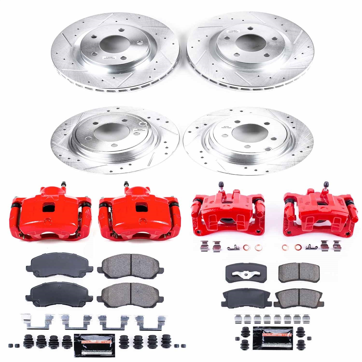 PowerStop Front & Rear Z23 Evolution Sport Brake Kit w/ Calipers | Chrysler 200 (2011–2014) (KC2848A)