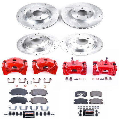 PowerStop Front & Rear Z23 Evolution Sport Brake Kit w/ Calipers | Mitsubishi Lancer (2008–2016) (KC2848B)