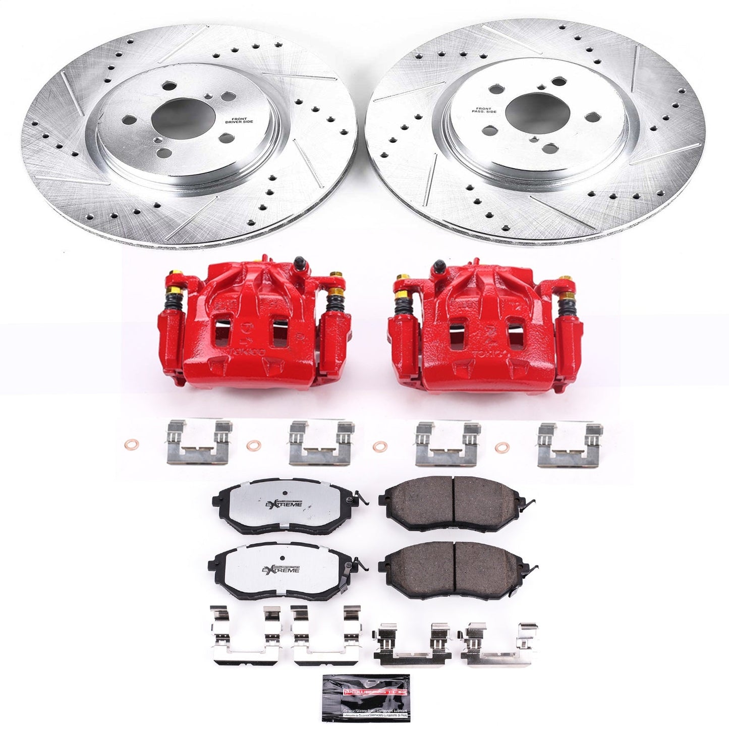 PowerStop Front Z26 Street Kit w/ Calipers | Subaru Outback (2010–2014) (KC285-26)