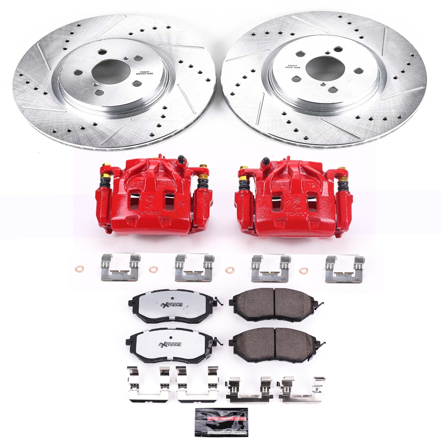 PowerStop Front Z26 Street Kit w/ Calipers | Subaru Outback (2010–2014) (KC285-26)