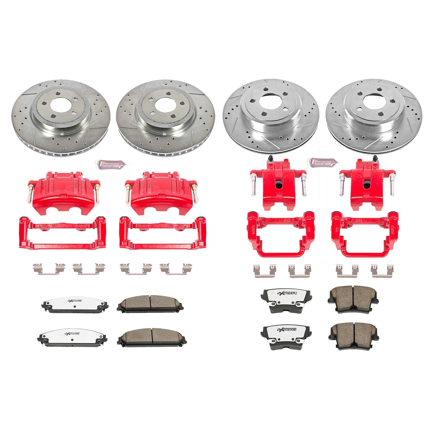 PowerStop Front & Rear Z26 Street Warrior Brake Kit w/ Calipers | Chrysler 300 (2005–2011) (KC2853-26)