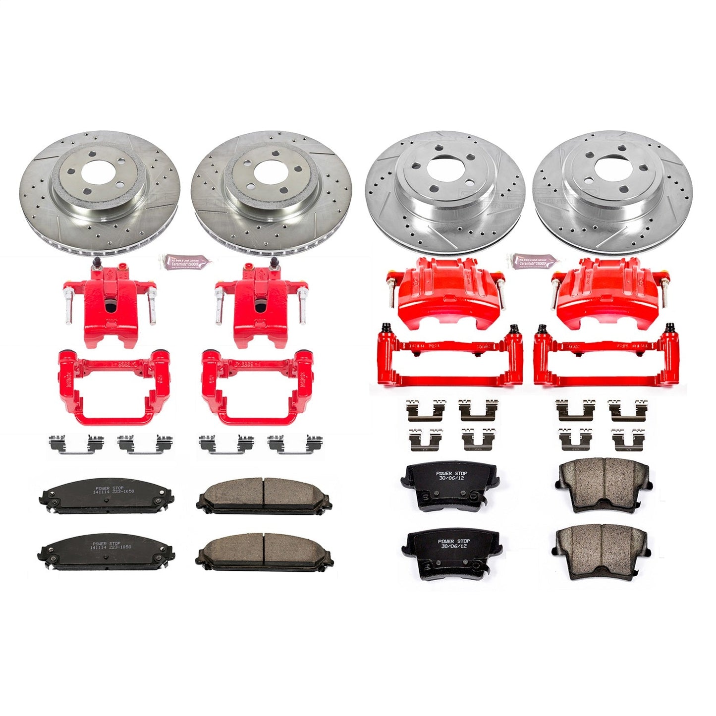 PowerStop Front & Rear Z23 Evolution Sport Brake Kit w/ Calipers | Chrysler 300 (2012–2019) (KC2853A)
