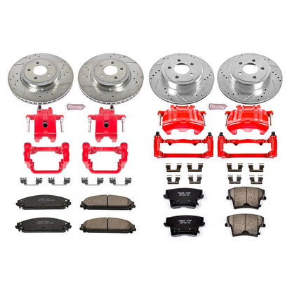 PowerStop Front & Rear Z23 Evolution Sport Brake Kit w/ Calipers | Chrysler 300 (2012–2019) (KC2853A)