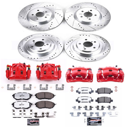 PowerStop Front and Rear Z26 Street Kit w/ Calipers | Subaru Legacy (2005–2009) (KC286-26)