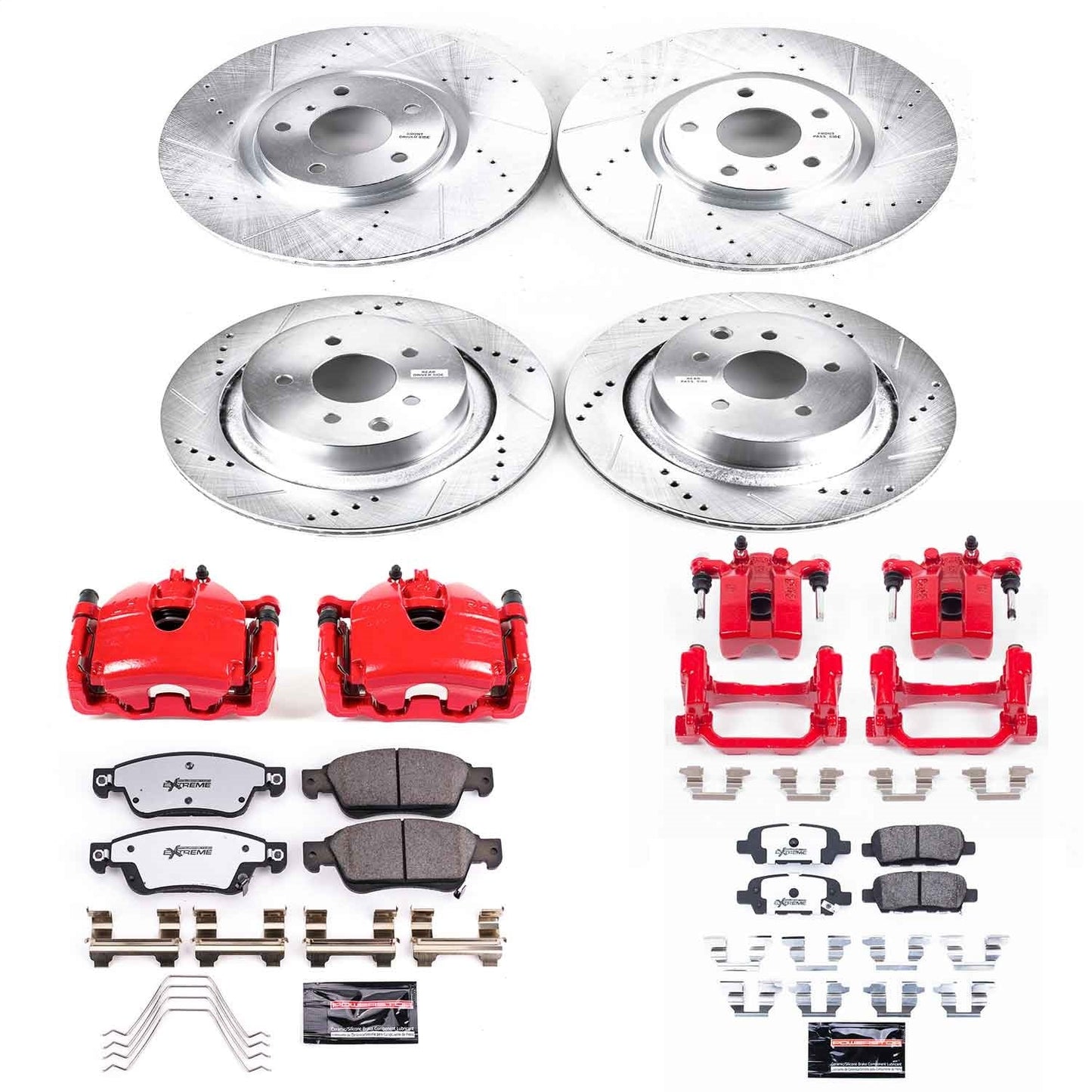PowerStop Front and Rear Z26 Street Kit w/ Calipers | Infiniti Q60 (2014–2015) (KC2862-26)