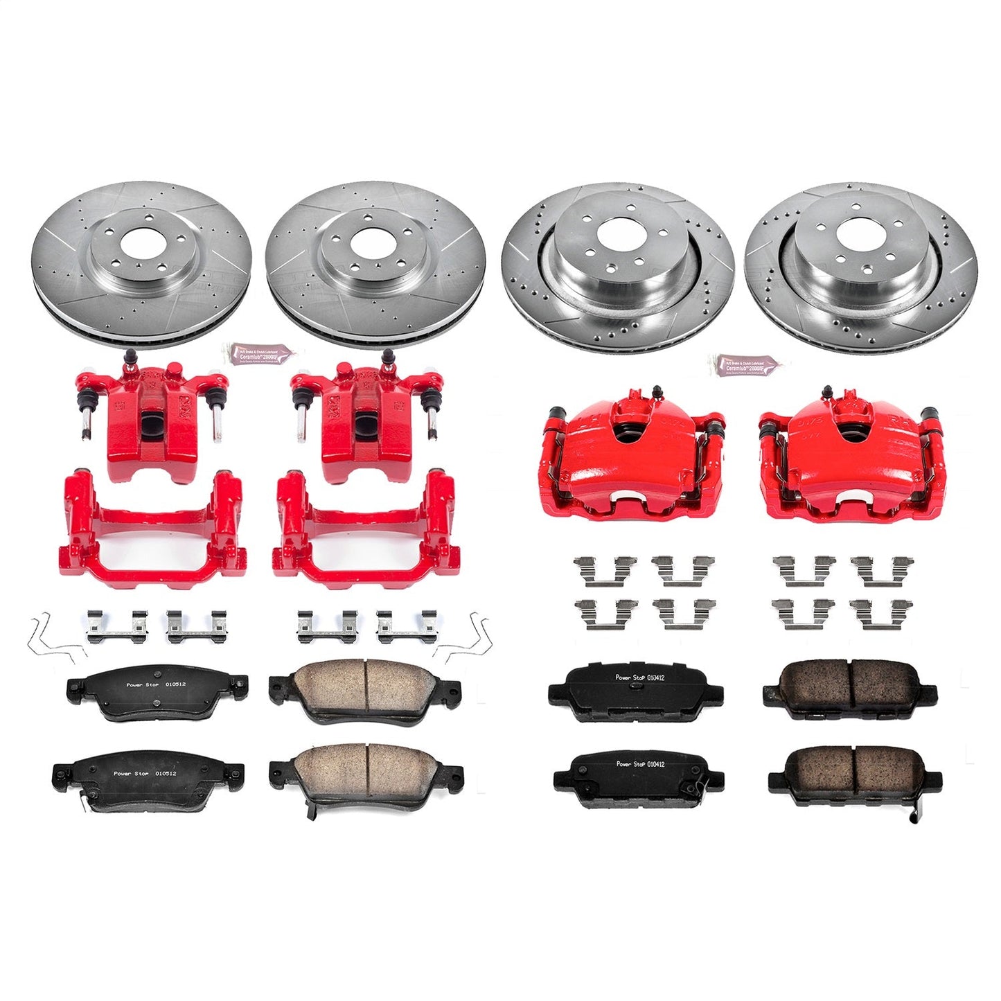 PowerStop Front & Rear Z23 Evolution Sport Brake Kit w/ Calipers | Infiniti G35 (2007–2008) (KC2862)