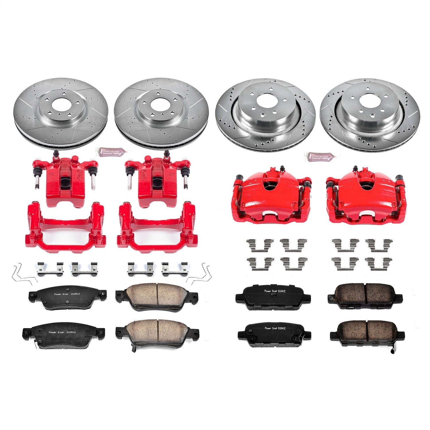PowerStop Front & Rear Z23 Evolution Sport Brake Kit w/ Calipers | Infiniti G35 (2007–2008) (KC2862)