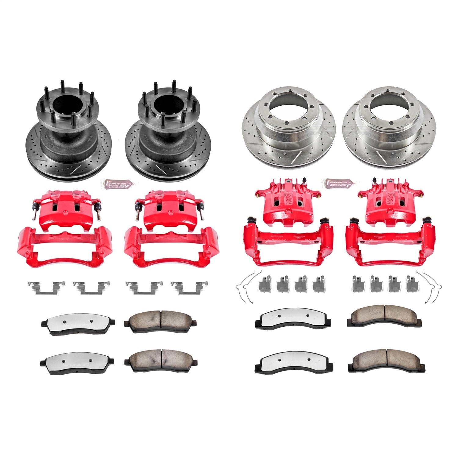 PowerStop Front & Rear Z36 Truck & Tow Kit w/ Calipers | Ford F-350 Super Duty (1999–2000) (KC2868-36)