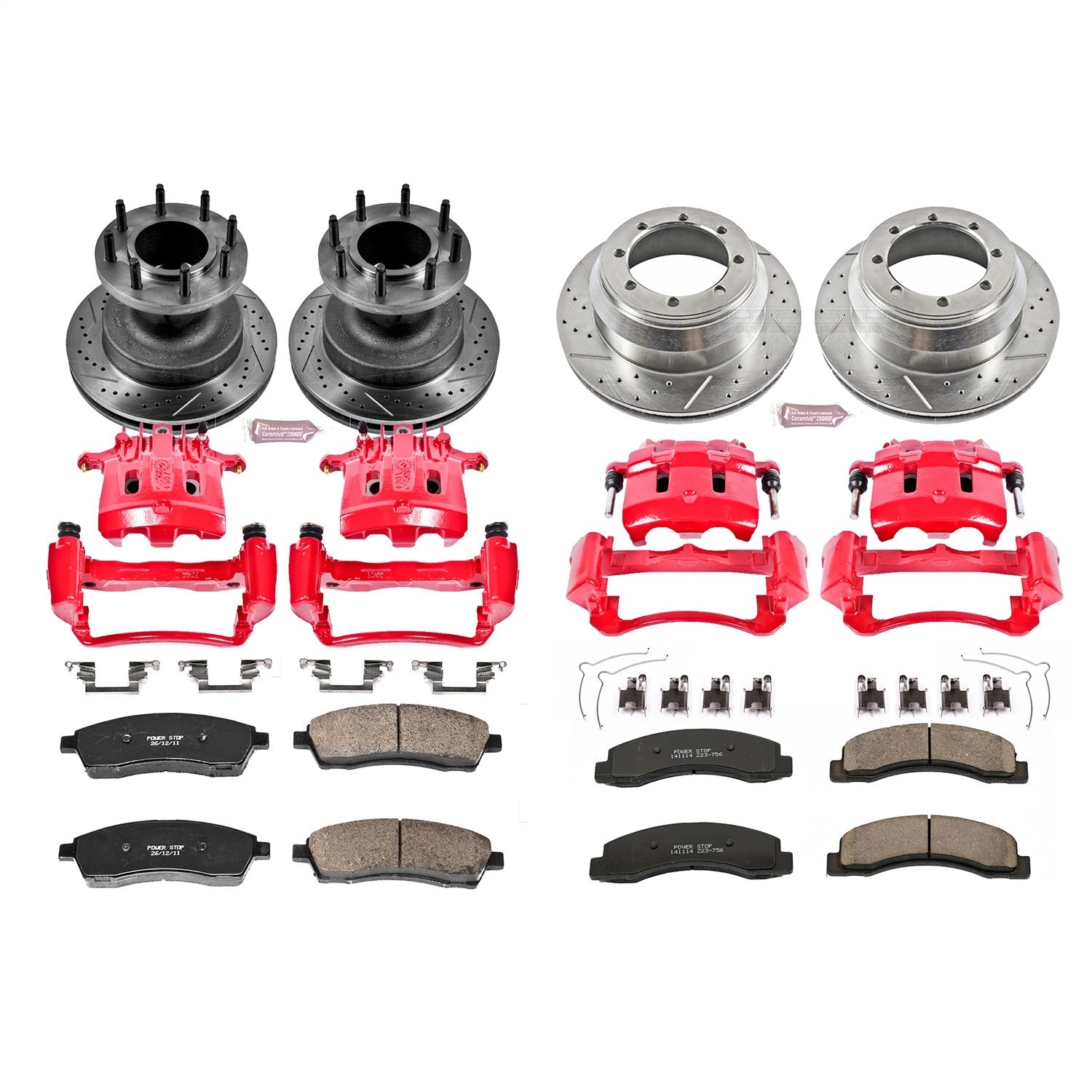 PowerStop Front & Rear Z23 Evolution Kit w/ Calipers | Ford F-350 Super Duty (1999–2000) (KC2868)
