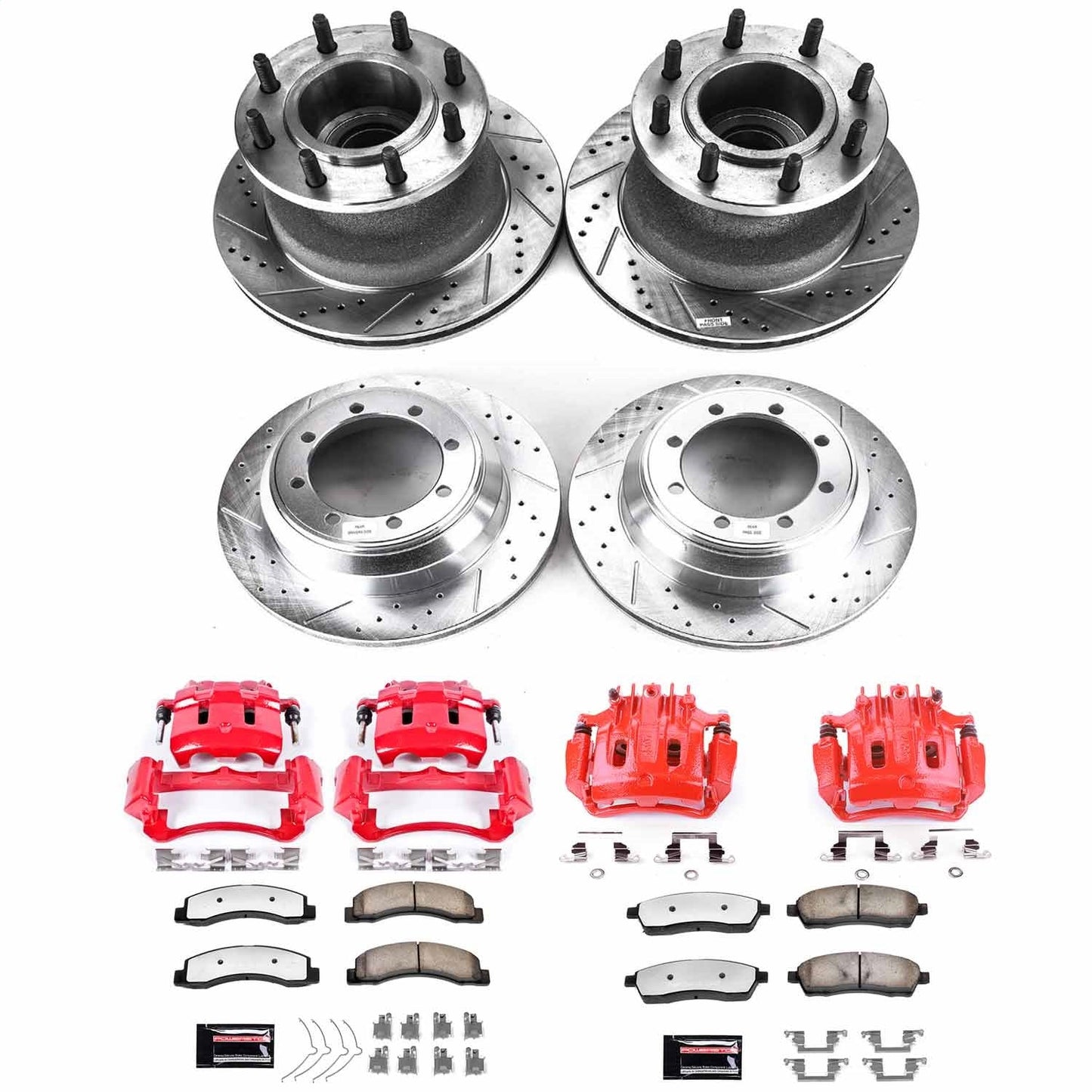 PowerStop Front & Rear Z36 Truck & Tow Kit w/ Calipers | Ford F-350 Super Duty (2000–2002) (KC2868A-36)