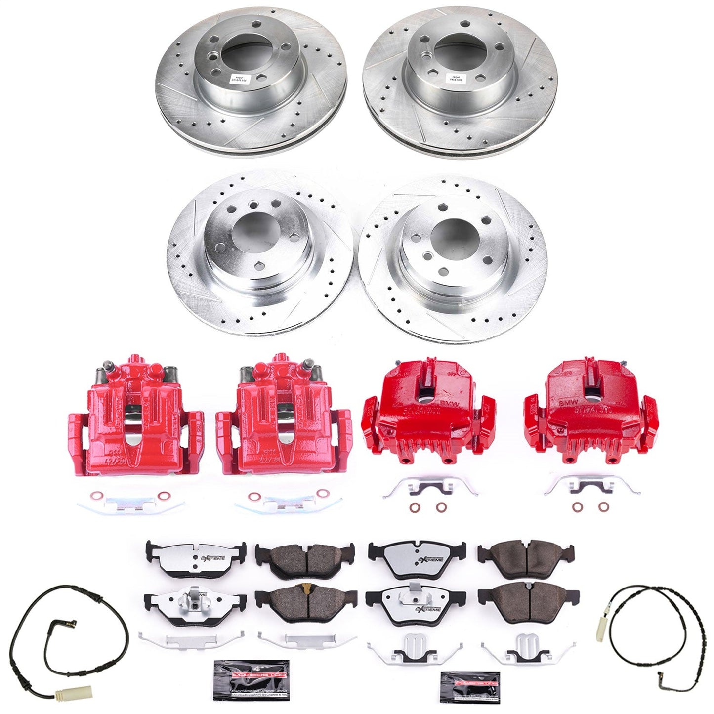 PowerStop Front & Rear Z26 Street Warrior Brake Kit w/ Calipers | BMW 325i (2006) (KC2890-26)