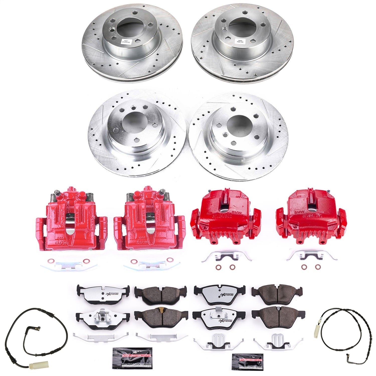 PowerStop Front & Rear Z26 Street Warrior Brake Kit w/ Calipers | BMW 325i (2006) (KC2890-26)