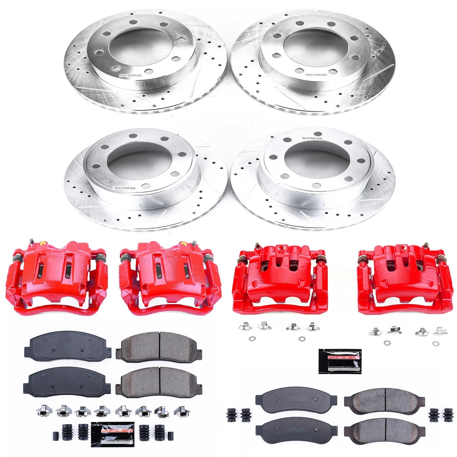 PowerStop Front & Rear Z23 Evolution Kit w/ Calipers | Ford F-250 Super Duty (2007–2008) (KC2895)
