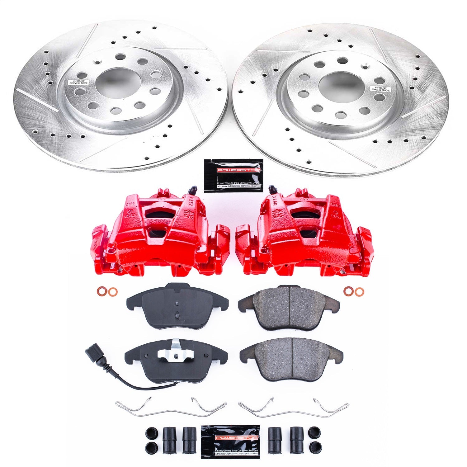 PowerStop Front Z23 Evolution Sport Brake Kit w/ Calipers | Audi Q3 (2015–2018) (KC2963)