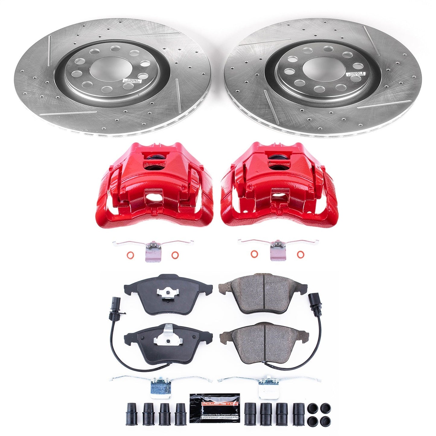 PowerStop Front Z23 Evolution Sport Brake Kit w/ Calipers | Audi A4 (2005–2006) (KC2990)