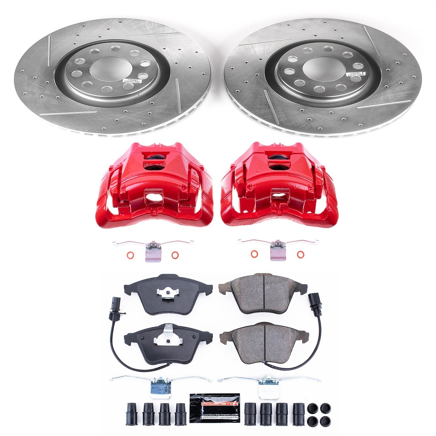 PowerStop Front Z23 Evolution Sport Brake Kit w/ Calipers | Audi A4 (2005–2006) (KC2990)