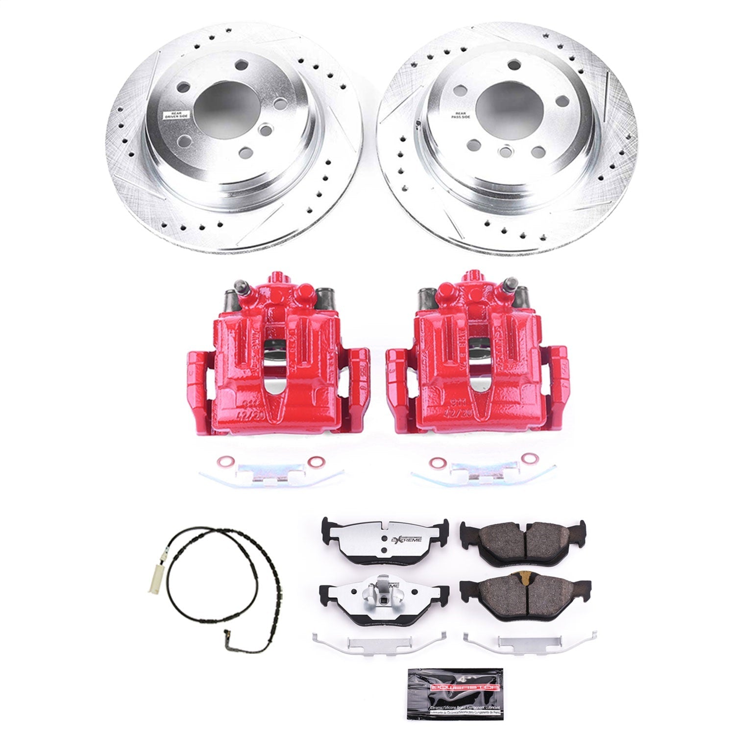 PowerStop Rear Z26 Street Warrior Brake Kit w/ Calipers | BMW 328i (2007–2010) (KC3002-26)