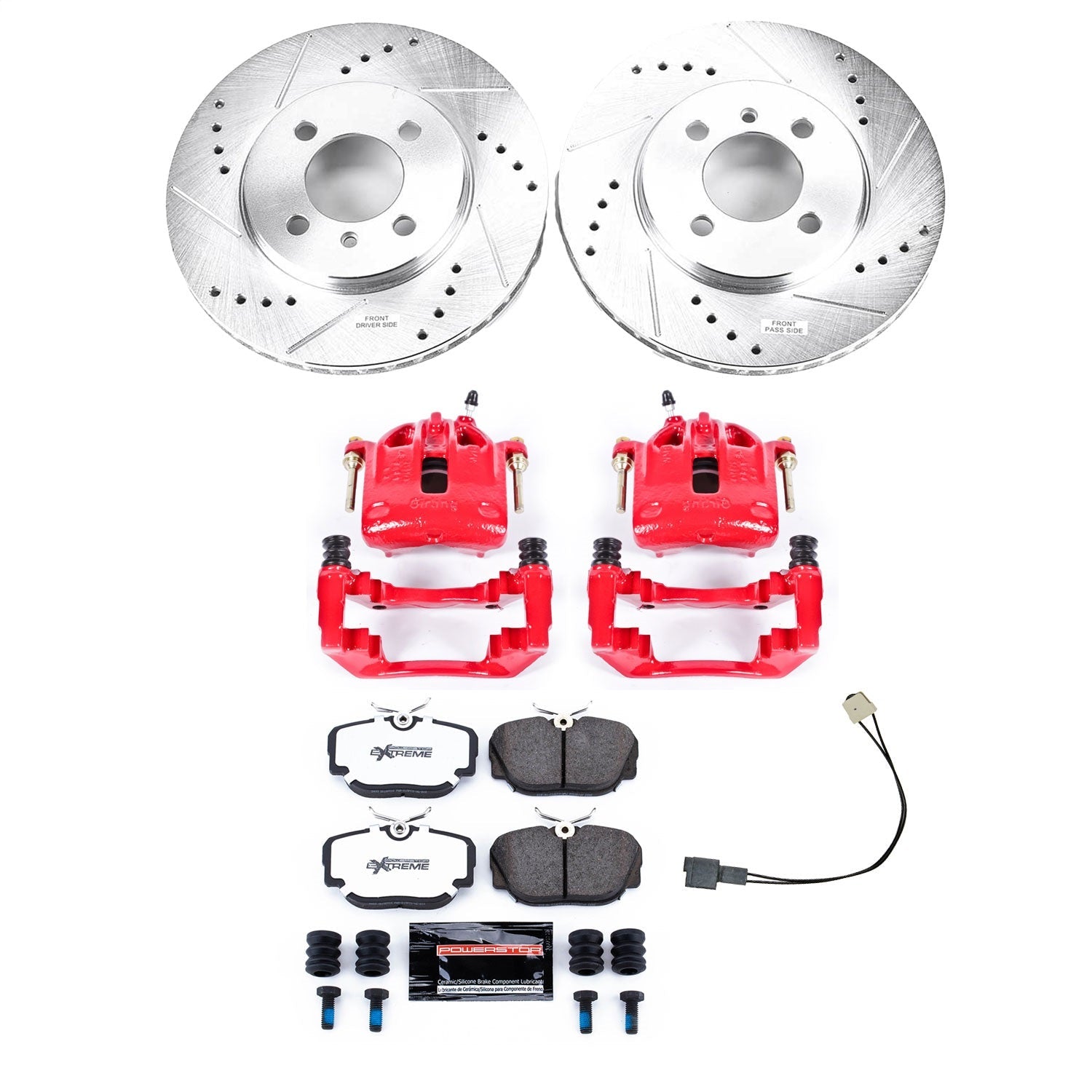 PowerStop Front Z26 Street Warrior Brake Kit w/ Calipers | BMW 318i (1991–1992) (KC3008-26)