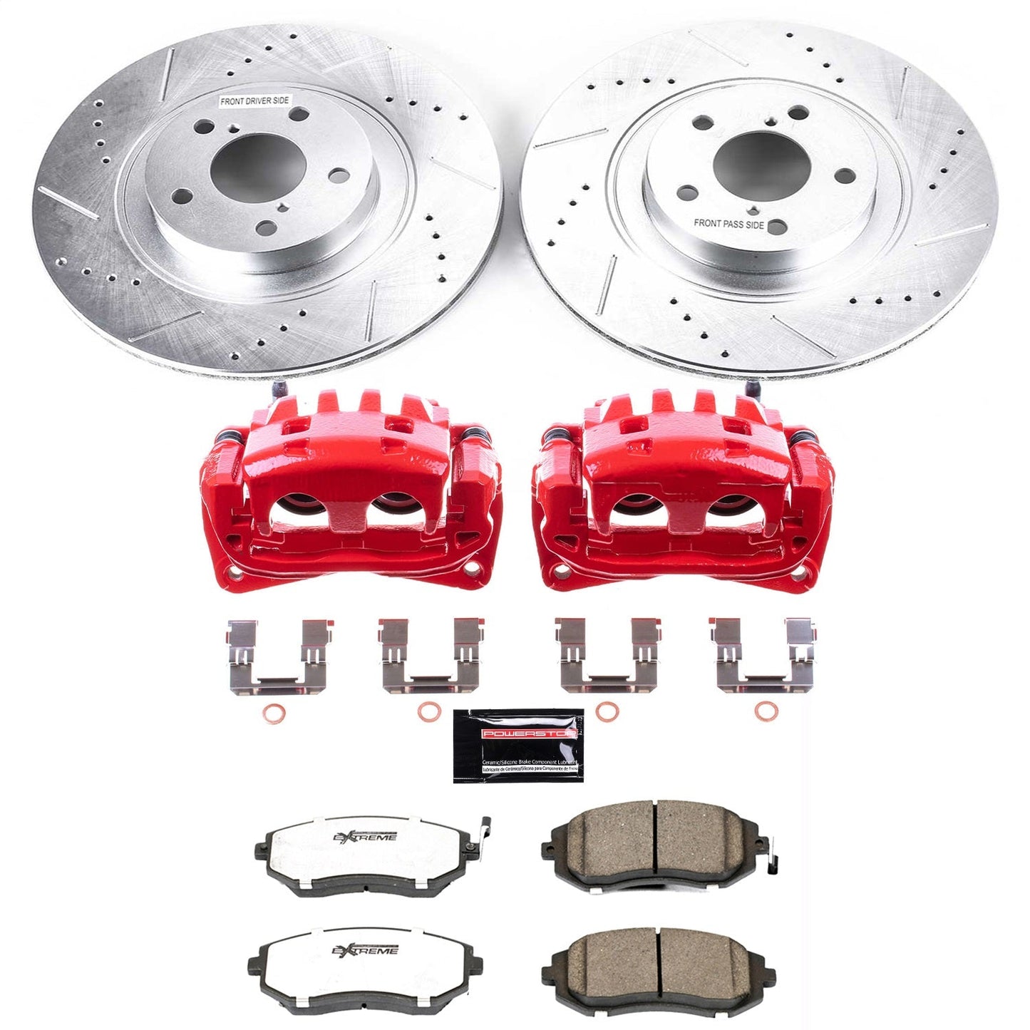 PowerStop Front Z26 Street Warrior Brake Kit w/ Calipers | Subaru Baja (2004–2006) (KC3038A-26)