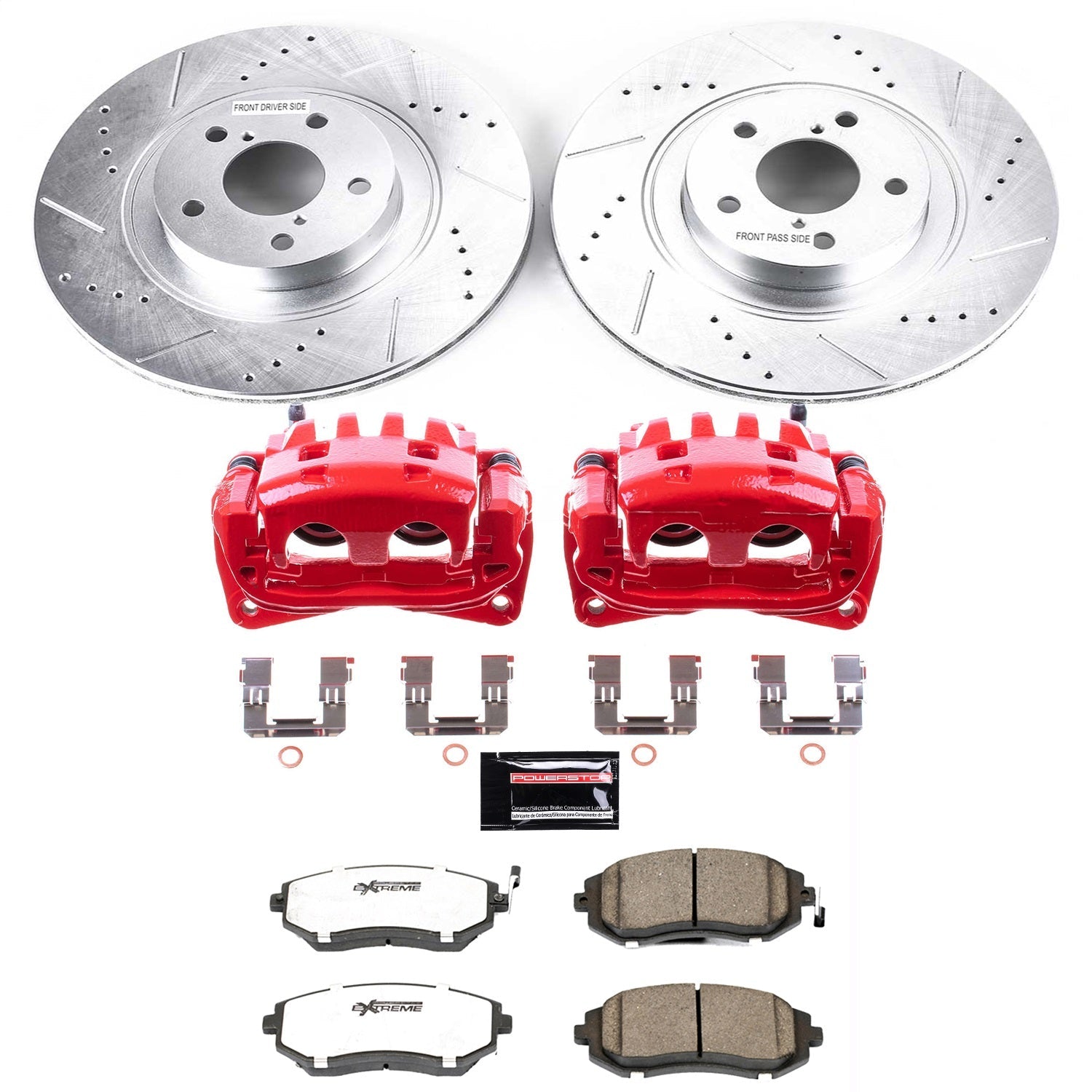 PowerStop Front Z26 Street Warrior Brake Kit w/ Calipers | Subaru Baja (2004–2006) (KC3038A-26)