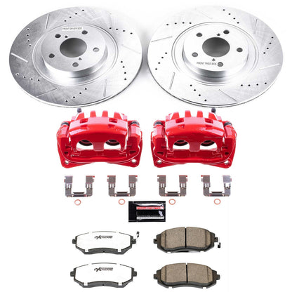 PowerStop Front Z26 Street Warrior Brake Kit w/ Calipers | Subaru Baja (2004–2006) (KC3038A-26)