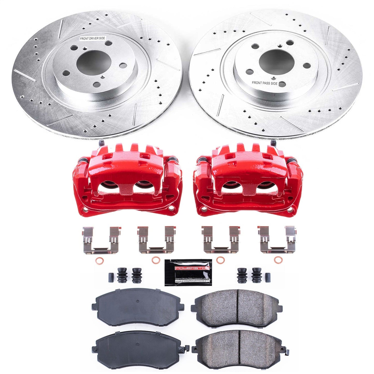 PowerStop Front Z23 Evolution Sport Brake Kit w/ Calipers | Subaru Baja (2004–2006) (KC3038A)