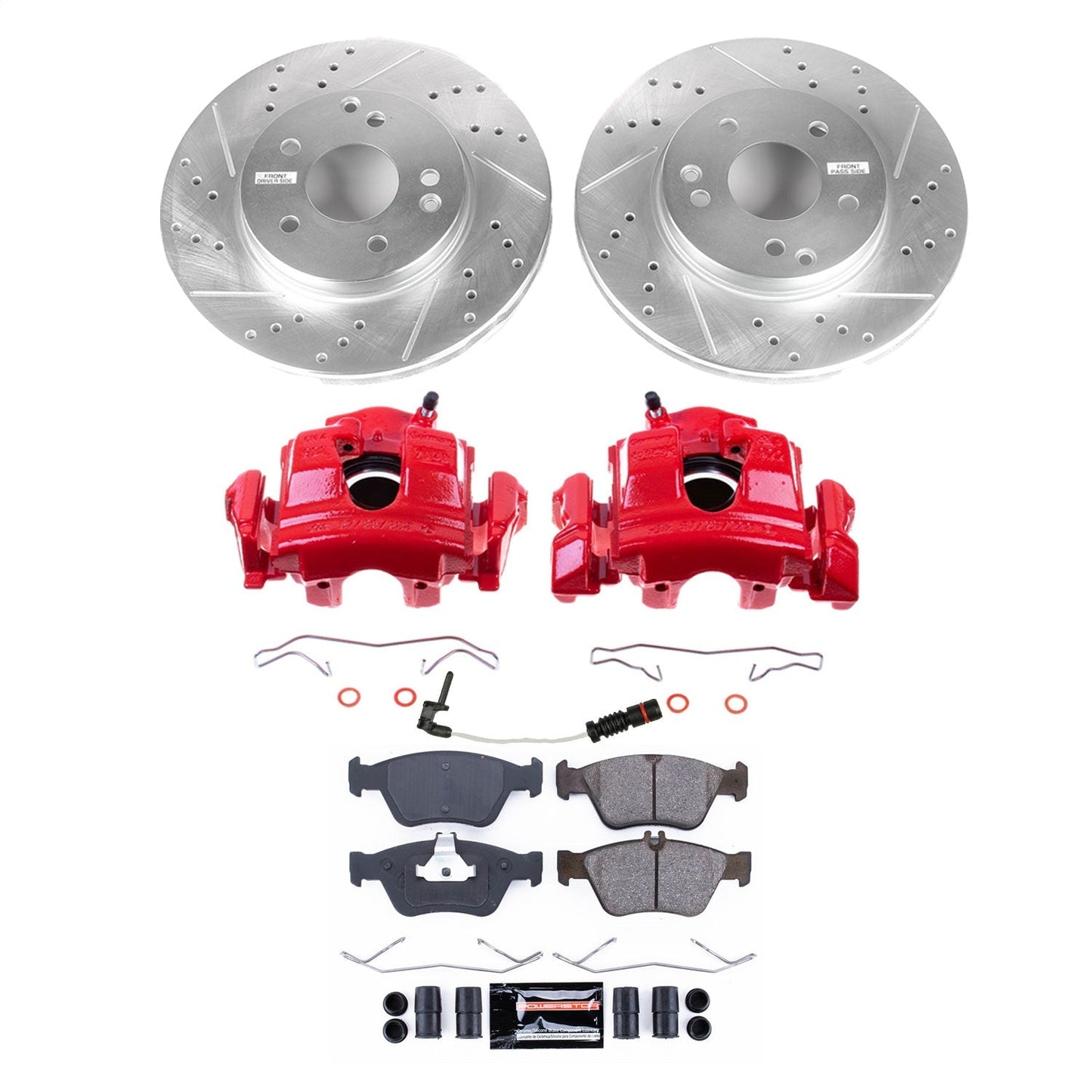 PowerStop Front Z23 Evolution Sport Brake Kit w/ Calipers | Mercedes-Benz C230 (1999–2000) (KC3047)