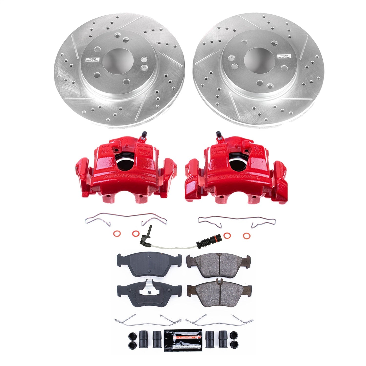 PowerStop Front Z23 Evolution Sport Brake Kit w/ Calipers | Mercedes-Benz C230 (1999–2000) (KC3047)