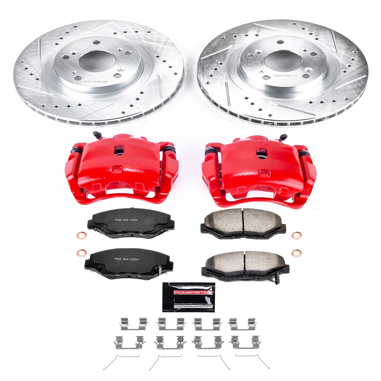 PowerStop Front Z36 Truck & Tow Brake Kit w/ Calipers | Honda Civic 2012–2015 (KC3055-36)