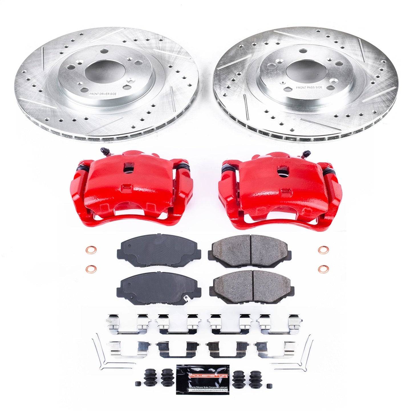 PowerStop Front Z23 Evolution Sport Brake Kit w/ Calipers | Honda Civic 2012–2015 (KC3055)