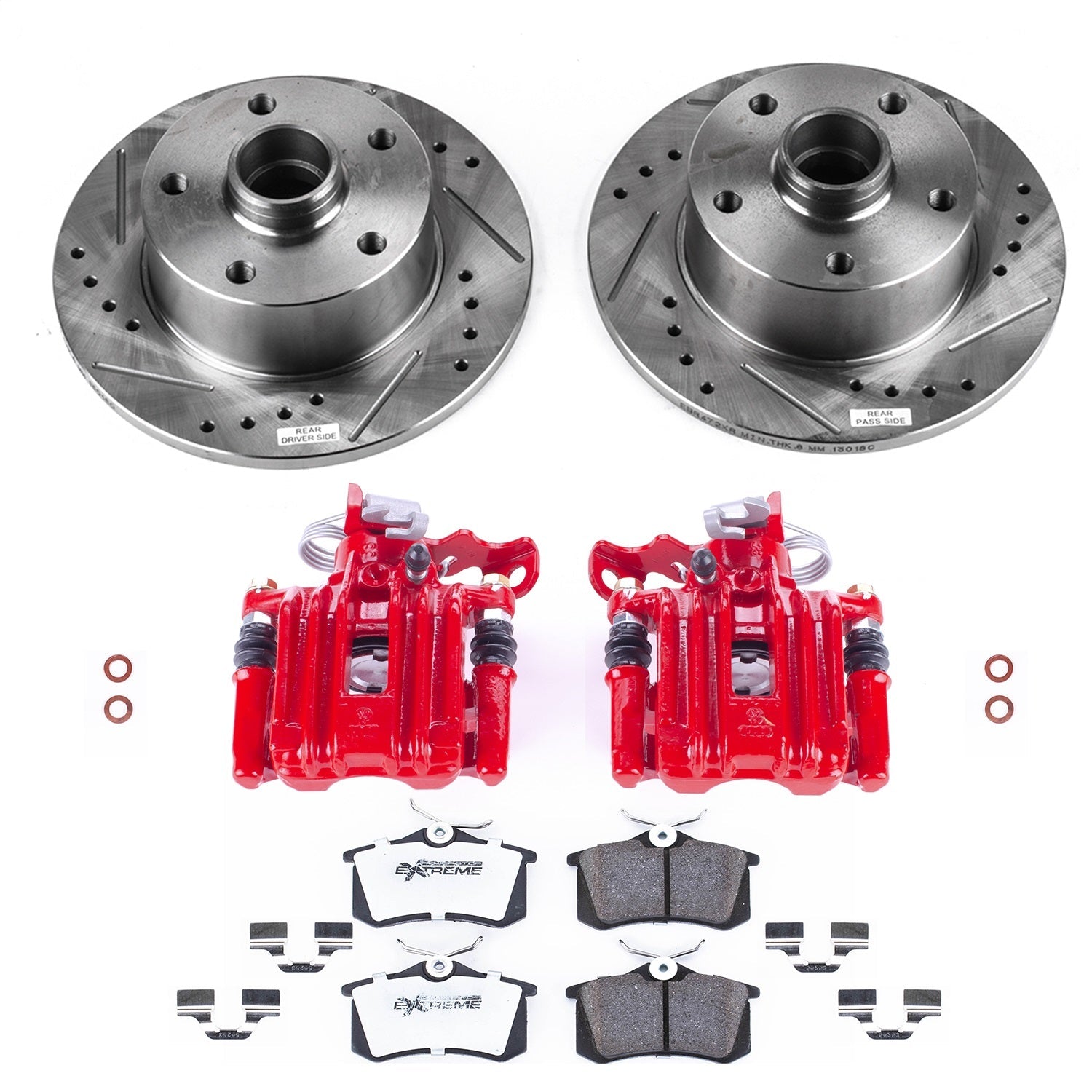 PowerStop Rear Z26 Street Warrior Brake Kit w/ Calipers | Audi A4 (1998–2001) (KC3064-26)