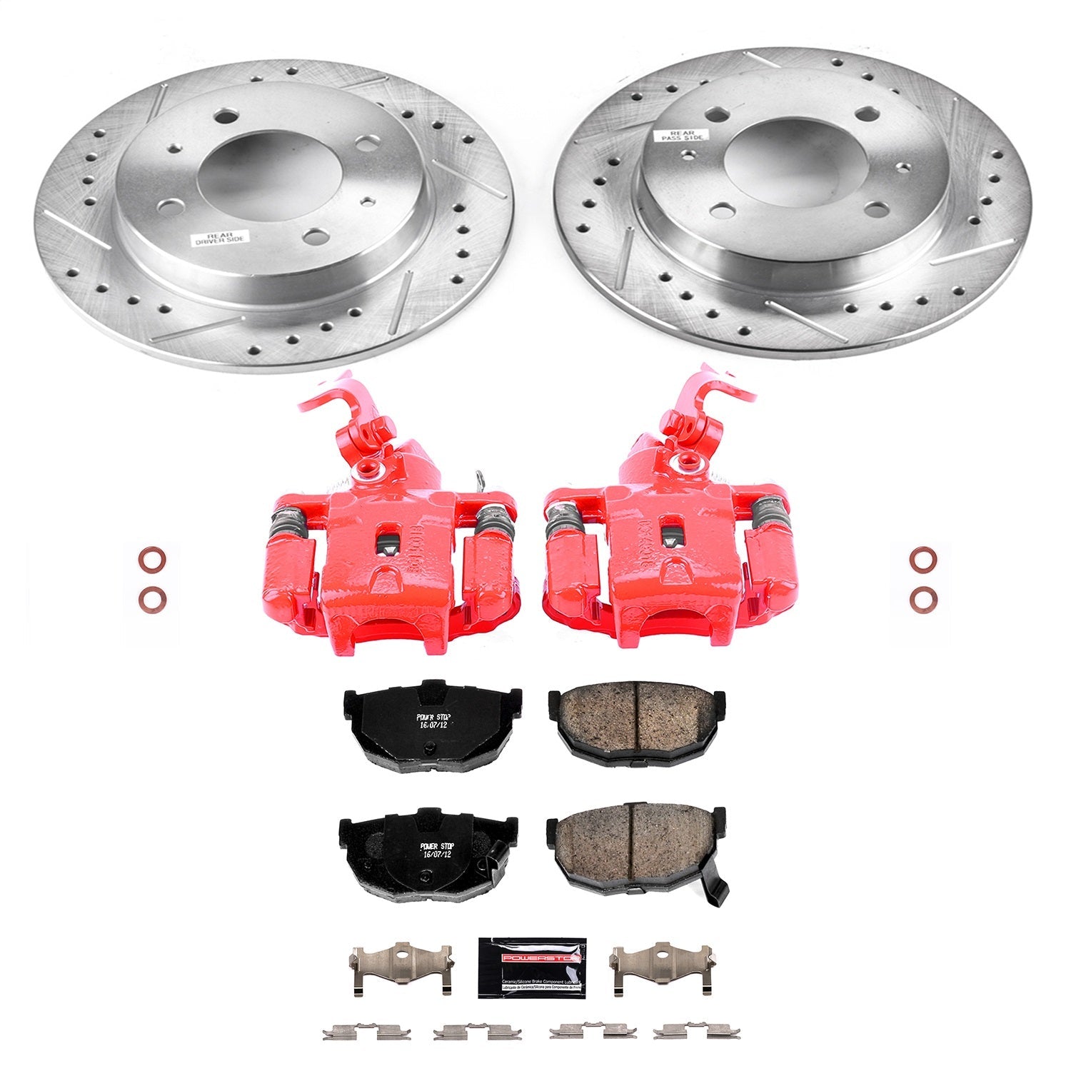 PowerStop Rear Z23 Evolution Sport Brake Kit w/Calipers | Hyundai Elantra (2001–2005) (KC3106)