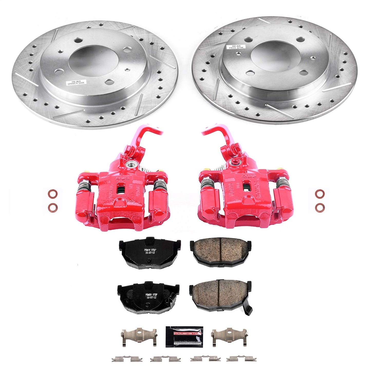 PowerStop Rear Z23 Evolution Sport Brake Kit w/ Calipers | Hyundai Elantra (2005–2006) (KC3106A)