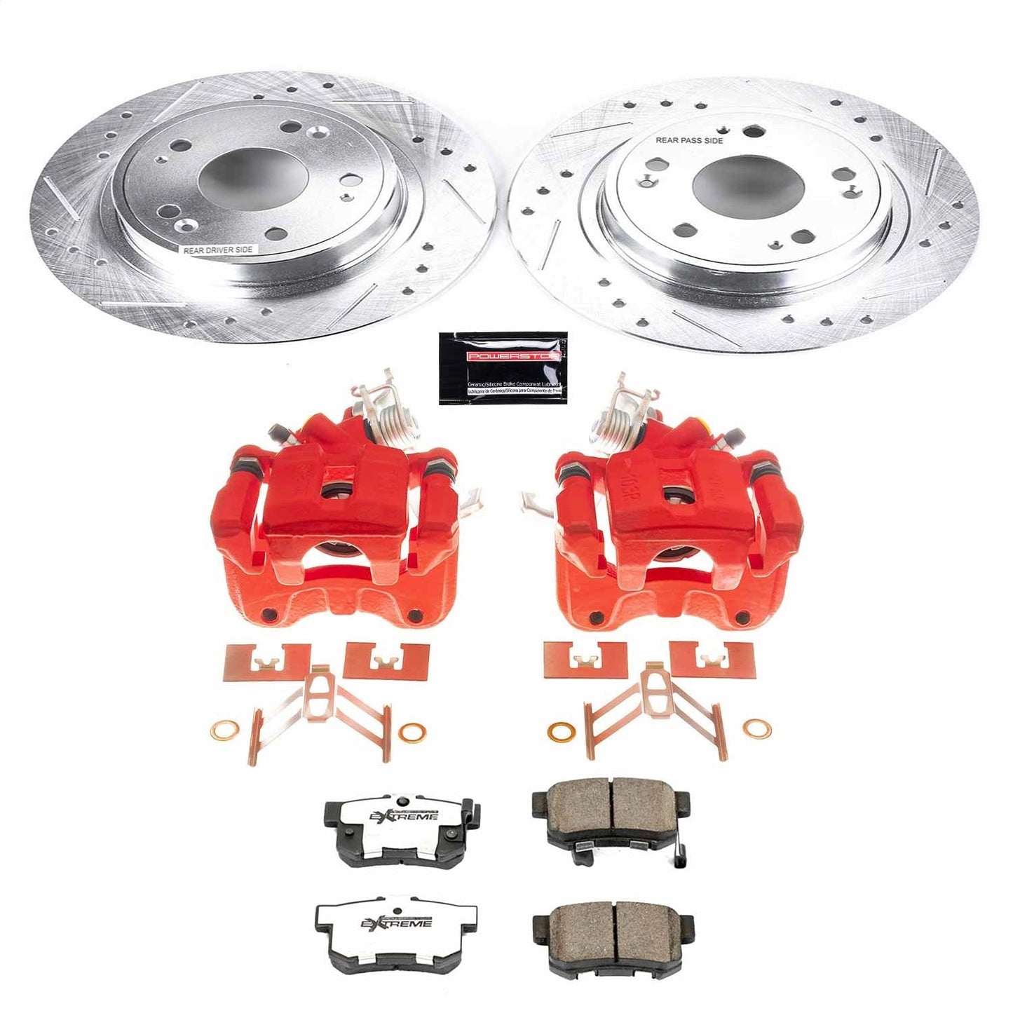 PowerStop Rear Z26 Street Warrior Brake Kit w/ Calipers | Honda Accord (2005–2007) (KC3128-26)