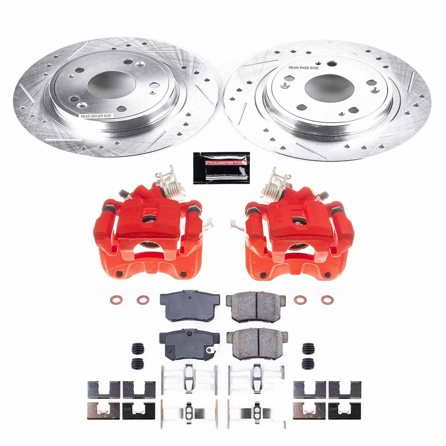 PowerStop Rear Z23 Evolution Sport Brake Kit w/ Calipers | Honda Accord (2005–2007) (KC3128)