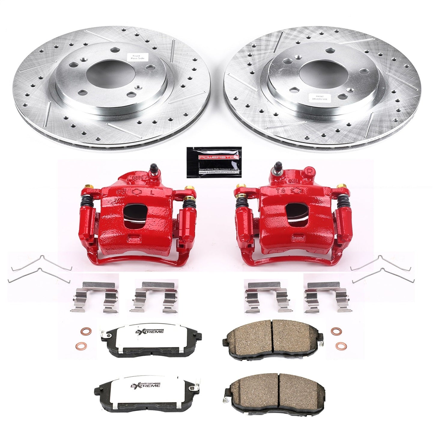 PowerStop Front Z26 Street Warrior Brake Kit w/ Calipers | Nissan Maxima (1999) (KC3137A-26)