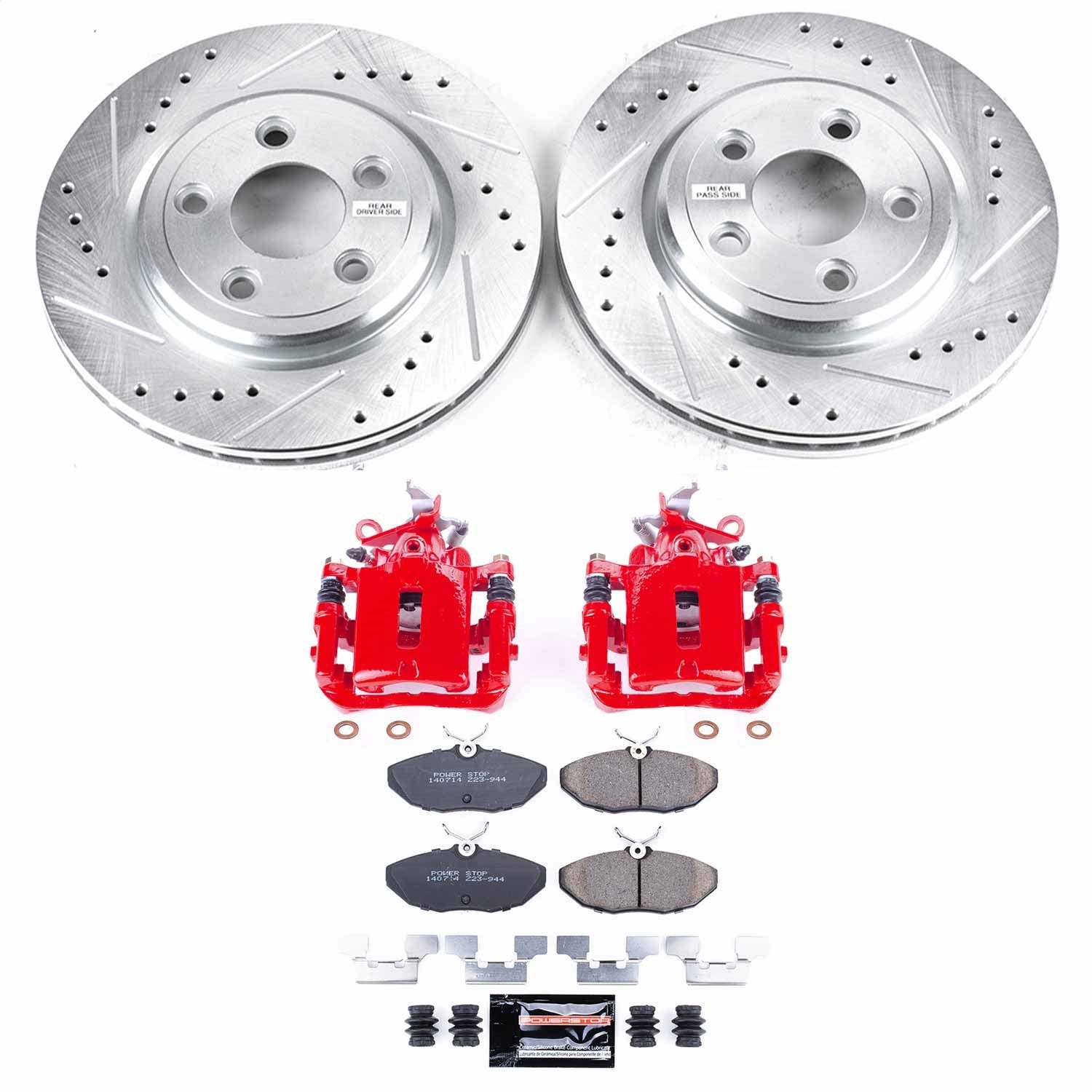 PowerStop Rear Z23 Evolution Sport Brake Kit w/Calipers | Jaguar S-Type (2003–2005) (KC3141)