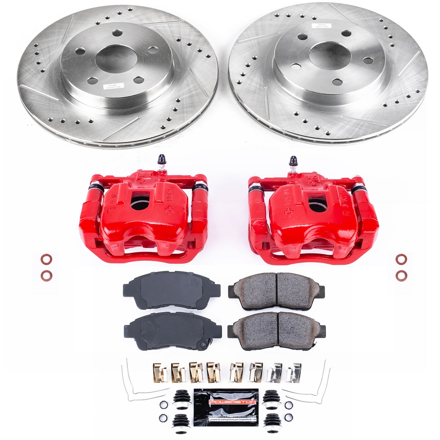 PowerStop Front Z23 Evolution Sport Brake Kit w/Calipers | Toyota RAV4 1996–2000 (KC3163)