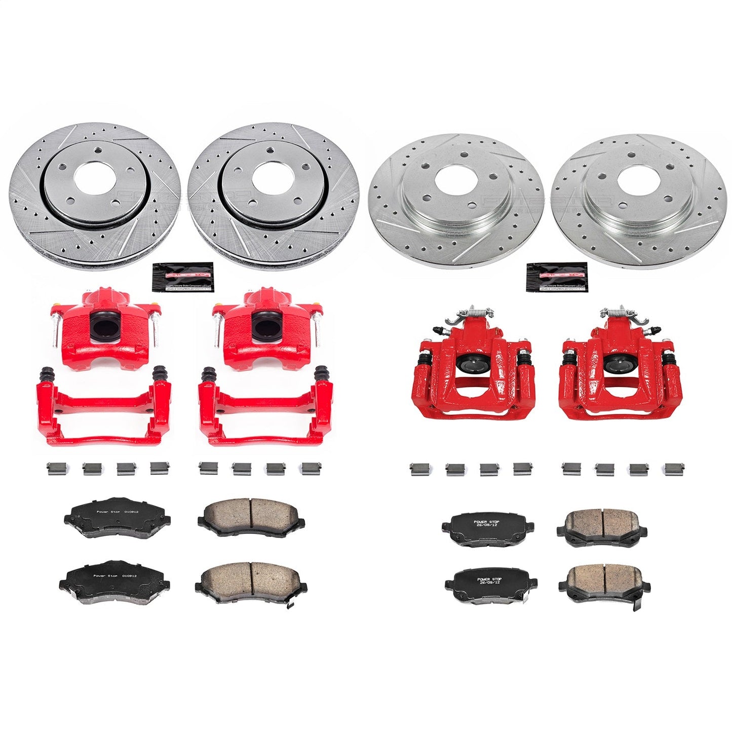 PowerStop Front & Rear Z23 Evolution Sport Brake Kit w/ Calipers | Chrysler Town & Country (2008–2012) (KC4015)