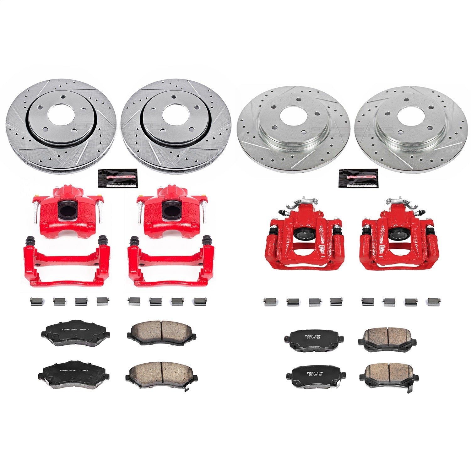 PowerStop Front & Rear Z23 Evolution Sport Brake Kit w/ Calipers | Chrysler Town & Country (2008–2012) (KC4015)