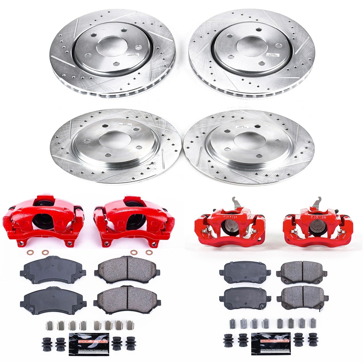 PowerStop Front & Rear Z23 Evolution Sport Brake Kit w/ Calipers | Dodge Journey (2009–2012) (KC4015A)