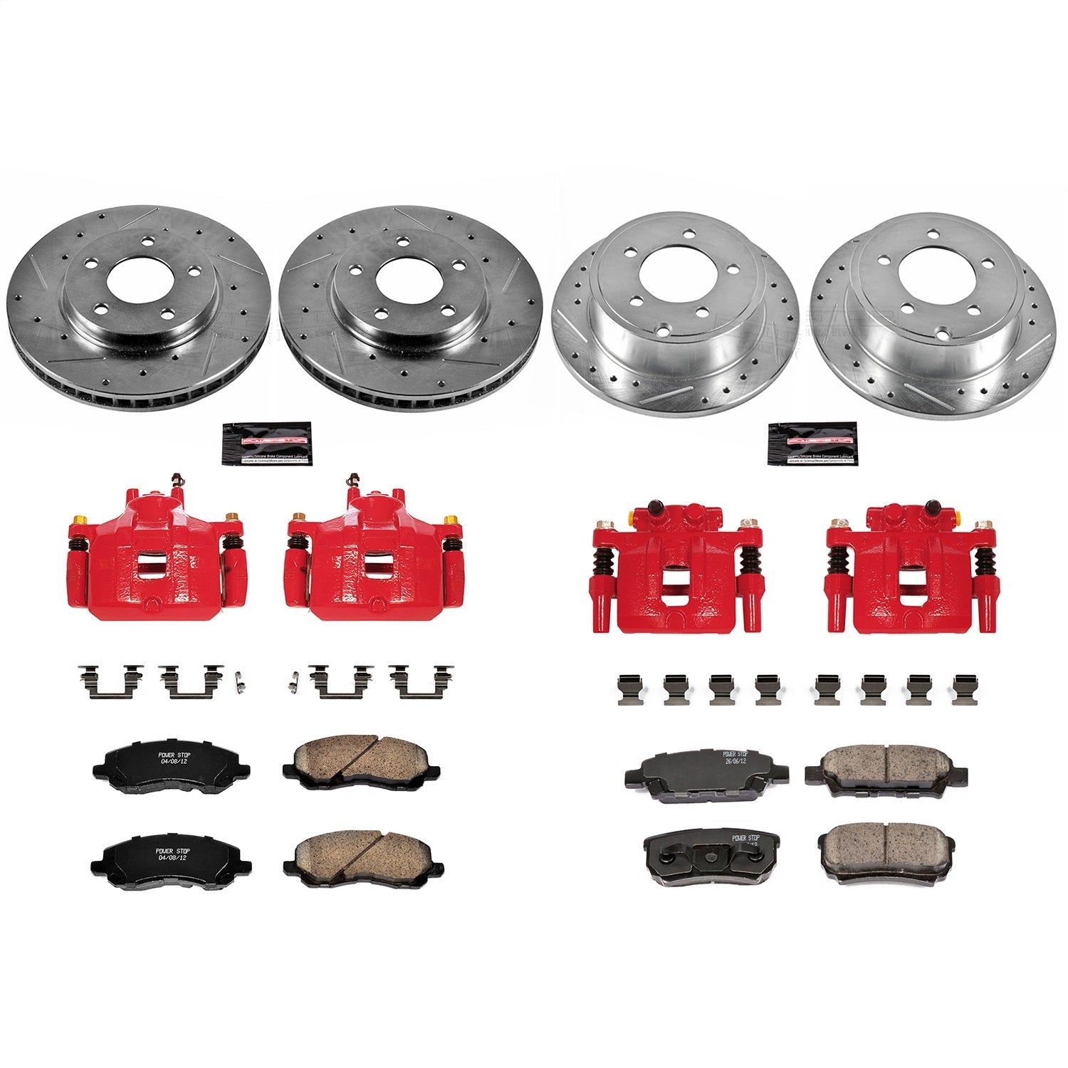 PowerStop Front & Rear Z23 Evolution Sport Brake Kit w/ Calipers | Mitsubishi Lancer (2008–2017) (KC4017A)