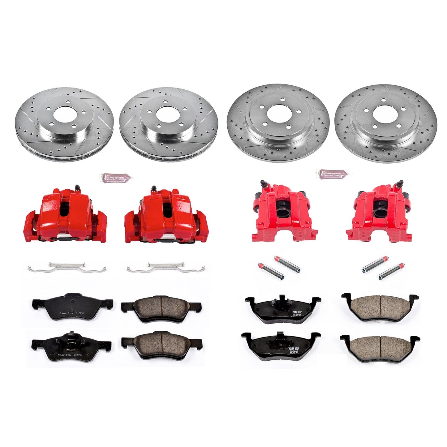 PowerStop Front & Rear Z23 Evolution Sport Brake Kit w/ Calipers | Ford Escape (2005–2006) (KC4024)