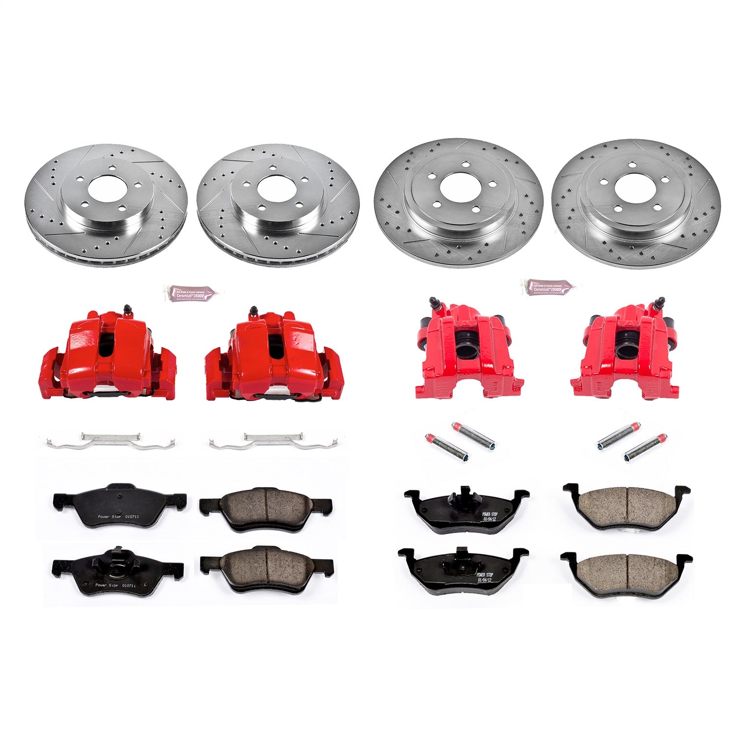 PowerStop Front & Rear Z23 Evolution Sport Brake Kit w/ Calipers | Ford Escape (2005–2006) (KC4024)