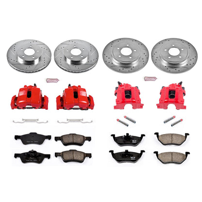 PowerStop Front & Rear Z23 Evolution Sport Brake Kit w/ Calipers | Ford Escape (2005–2006) (KC4024)