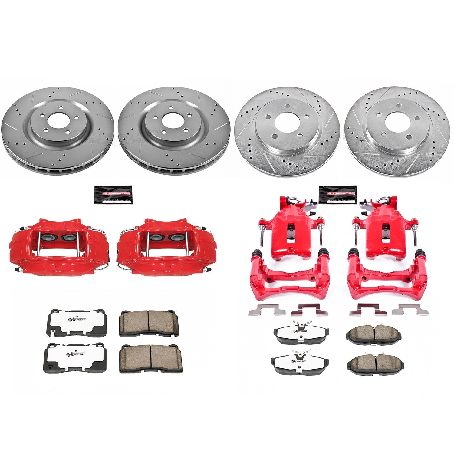 PowerStop Front and Rear Z26 Street Kit w/ Calipers | Ford Mustang (2007–2011) (KC4042-26)