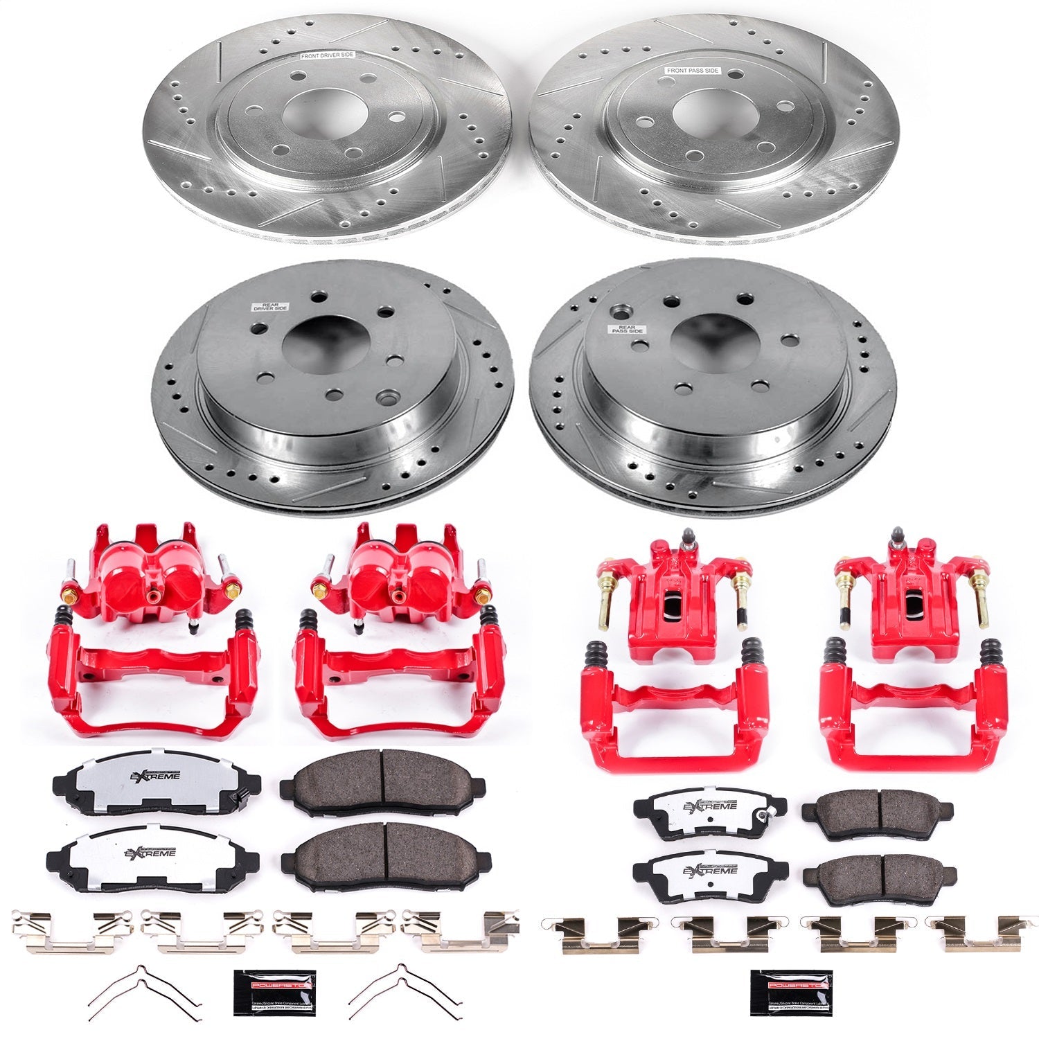 PowerStop Front and Rear Z36 Truck & Tow Kit w/ Calipers | Suzuki Equator (2009–2012) (KC4062-36)