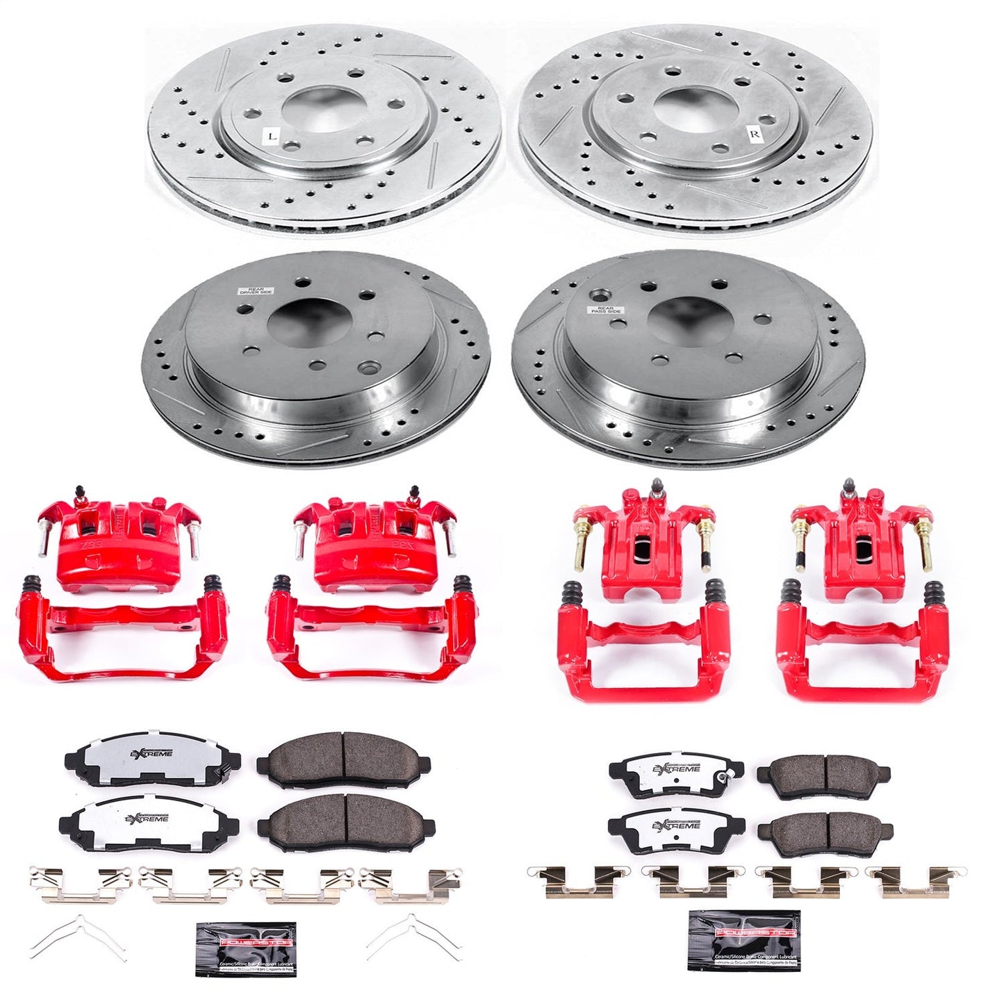 PowerStop Front & Rear Z36 Truck & Tow Brake Kit w/ Calipers | Nissan Frontier 2005–2018 (KC4063-36)